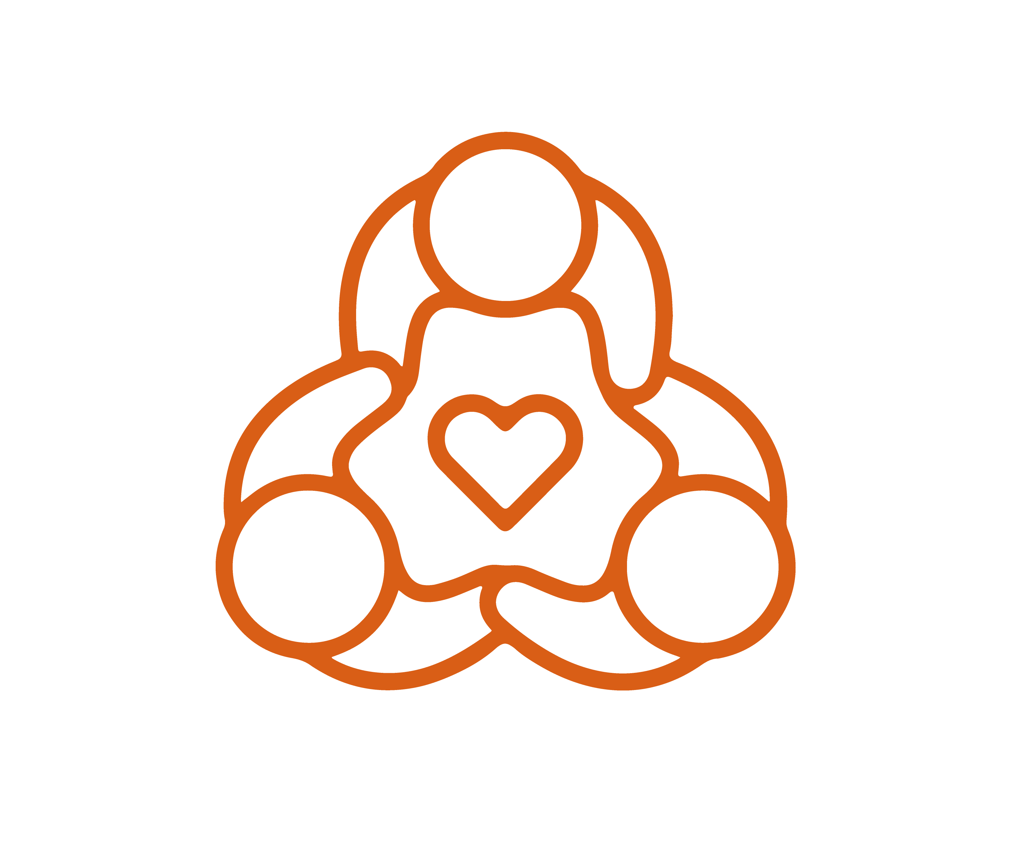 an icon of people gathering around a heart sign